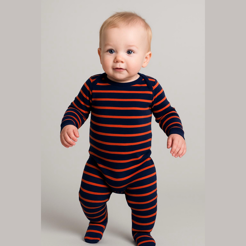 Carter's Size 12 Months Long Sleeve Onesie Blue and Orange
